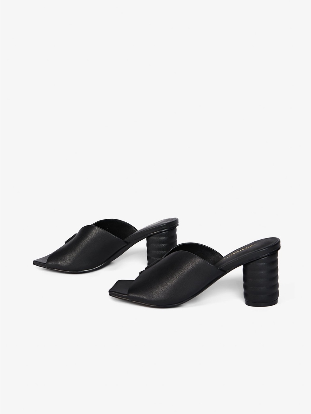 Intentionally Blank Black Leather Slide Sandals - Women's Casual Mule